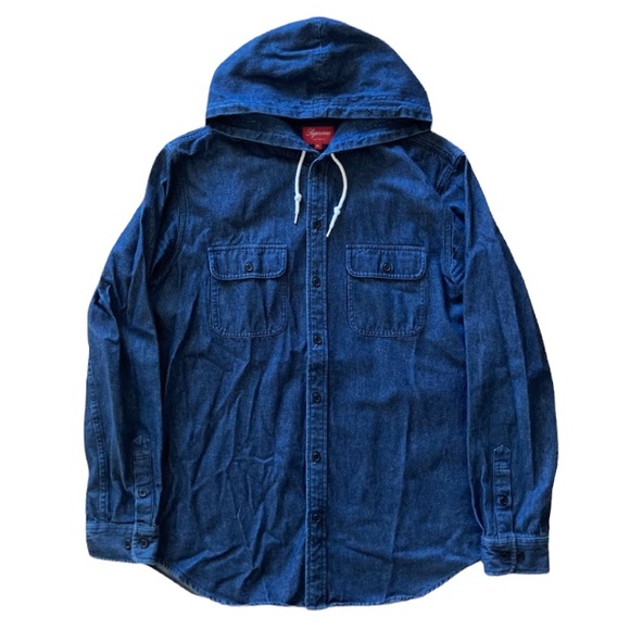 Supreme Hooded Denim Shirt - Picture 1 of 2